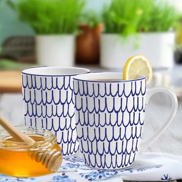 Zestaw kubków porcelanowych MG Home Fiori, 360 ml, 6 sztuk