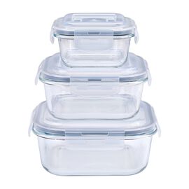Zestaw 3 szklanych pojemników na żywność MG Home Cucina