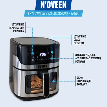NOVEEN_Frytkownica beztłuszczowa z okienkiem Noveen AF560, 1600 W, 6,5 l, czarny_6
