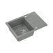 Zlewozmywak granitowy jednokomorowy z ociekaczem szary Root Chef Short, 620 x 440 x 175 mm
