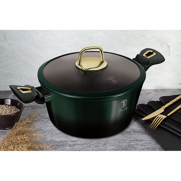 Garnek ze szklaną pokrywką EMERALD, 2,5 l, aluminiowy