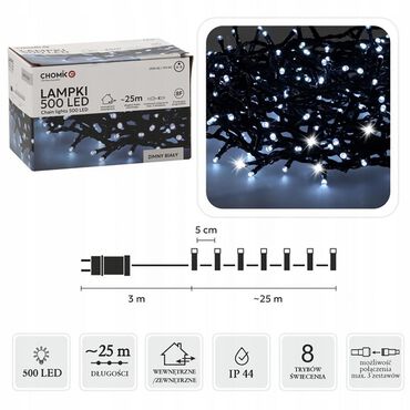 EXTRALINK_Lampki choinkowe 500 LED Extralink, 25 m, zimny biały1