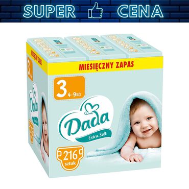 DADA_Pieluszki Extra Soft 3 Midi, 4-9 kg, 216 szt., z dodatkiem ekstraktu z aloesu_1