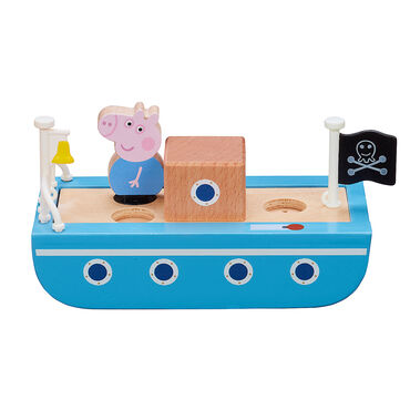 PEPPA_Zestaw drewniana łódka z figurką Peppa, podstawka Drop & Play_1
