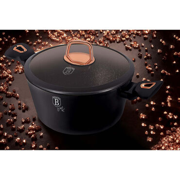 Garnek z pokrywką szklaną 4,1 l Black Rose, system Turbo Induction