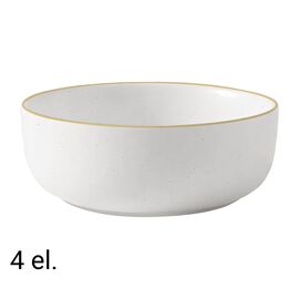 Zestaw misek z kamionki MG Home Artena White,780 ml, 4 sztuki, białe
