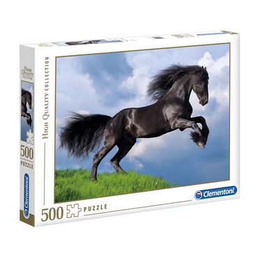 CLEMENTONI_Puzzle czarny koń Clementoni, 49 x 36 cm, 500 elementów1