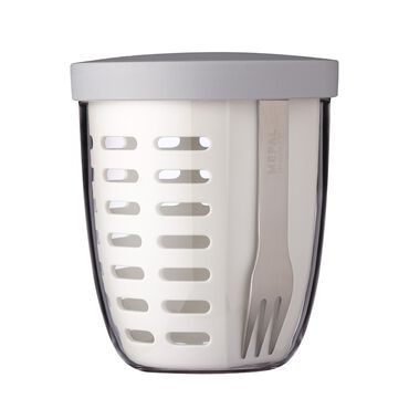 MEPAL_Pojemnik na owoce i warzywa, MEPAL, ELLIPSE, 600 ml + widelczyk, BIAŁY_1