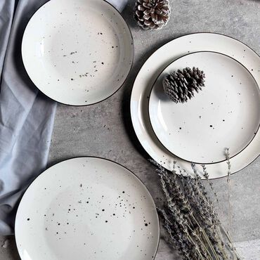 Zestaw obiadowy z porcelany na 6 osób MG Home Gemma, 18 elementów, biały