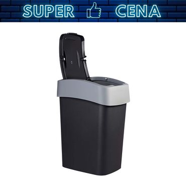 CURVER_Kosz na śmieci FLIP BIN, 9L czarny/szary, 18,9x23,5x35 cm_1