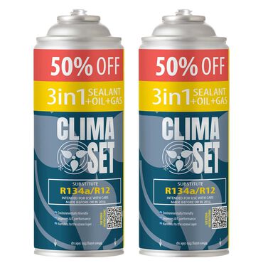 CLIMASET_Gaz do klimatyzacji 3w1 ClimaSet R134a 2 x 626 g_1