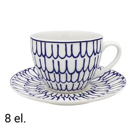 Zestaw kawowy z porcelany MG Home Fiori, 240 ml, 8 elementów