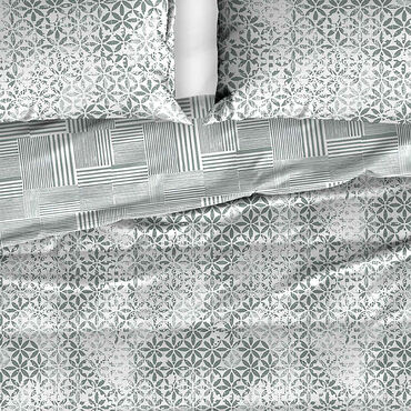 SMUKEE_Pościel flanelowa 220 x 200 cm Smukee Home, szare liście_2