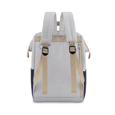 Plecak miejski Himawari, 19 l, z USB, szaro-granatowy
