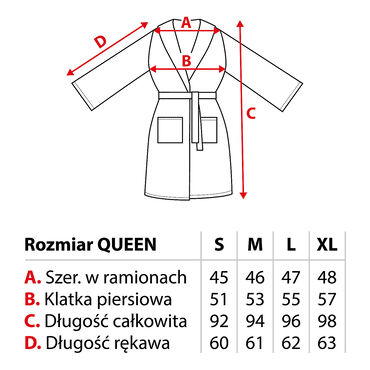 Szlafrok Comfort Queen, brudny róż, XL