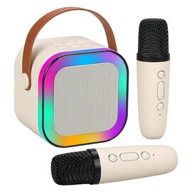 Zestaw do karaoke Extralink, 2 mikrofony, bezprzewodowy, biały