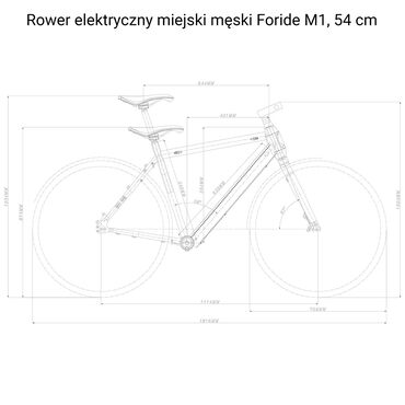 Rower elektryczny miejski męski Foride M1, 54 cm, 28”, czarny matowy