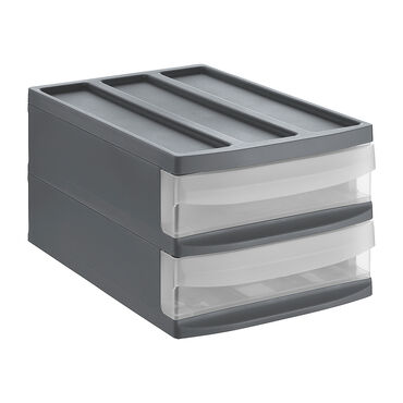 Pojemnik z 4 szufladami 25,5 x 39,5 x 20,3 cm Rotho Tower, antracytowy