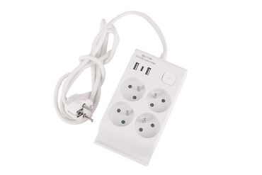 HYKKER_Listwa zasilająca z wyłącznikiem Hykker, 4 gniazda, 2 x USB-A, USB-C, biała_1