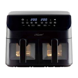 Frytownica beztłuszczowa z okienkiem Maestro MR-758, 2000 W, 2 x 4,5 l, czarna