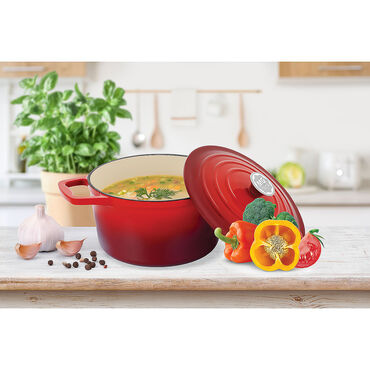 Garnek żeliwny MG Home Infinito, 2,1 l, czerwony
