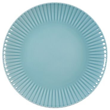 Zestaw talerzy dla 6 osób Daisy, Porcelana, turkusowe, 18 elementów