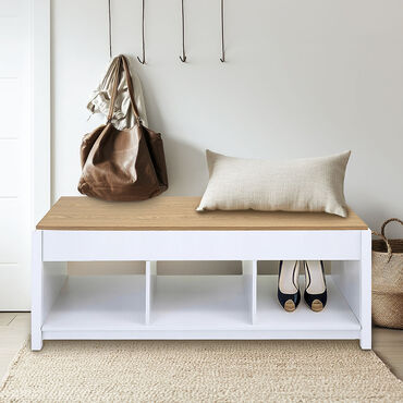 Stolik kawowy 48-62 x 50 x 105 cm Jumi, z podnoszonym blatem, biały