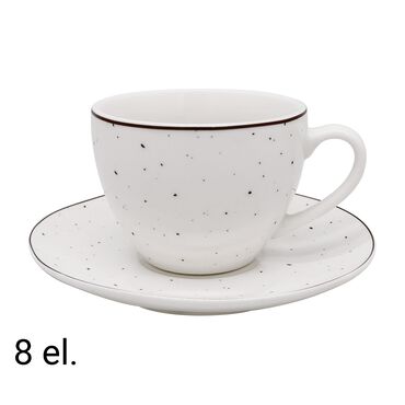 MG HOME_Zestaw do kawy z porcelany MG Home Gemma, 240 ml, 8 elementów, biały nakrapiany_1
