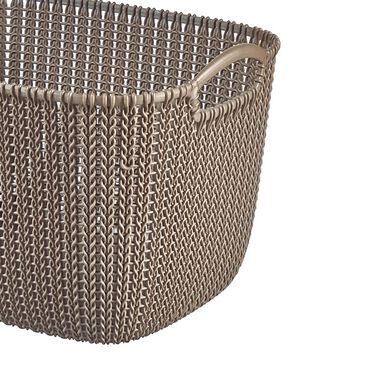 Kosz prostokątny KNIT, brązowoszary, L