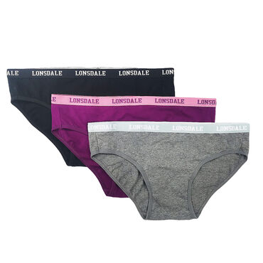 LONSDALE_Komplet 3 par fig damskich, rozmiar XL, czarne / szare / różowe_1