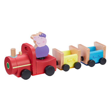 PEPPA_Zestaw drewniany pociąg z figurką Peppa, podstawka Drop & Play_1