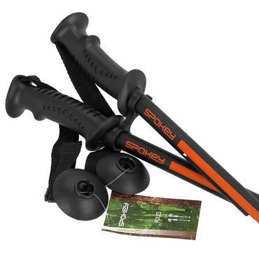 Aluminiowe kije trekkingowe Spokey Ekvilibro, 105-135 cm, pomarańczowe