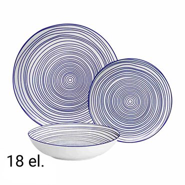 MG HOME_Zestaw obiadowy z porcelany na 6 osób MG Home Marea, 18 elementów, biało-niebieski_1