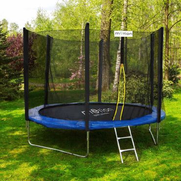 Trampolina Jumi Motion 8FT, 244 cm, z siatką zewnętrzną, niebieska