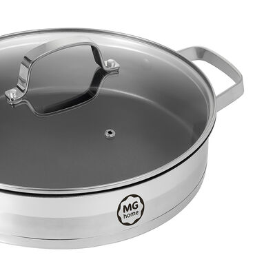 MG HOME_Garnek niski z pokrywką PROFESSIONAL , 28 cm, srebrny, 3,6 l_4
