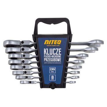 NITEO_Klucze płasko-oczkowe, łamana główka, 8 elementów_1