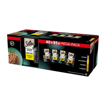 SHEBA_Mokra karma dla kotów Sheba Delicacy Drobiowe Smaki, w galaretce, 40 x 85 g_1