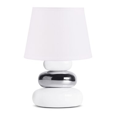 KONSIMO_Lampa nocna Salu, 18 cm, kamyki, biała_1