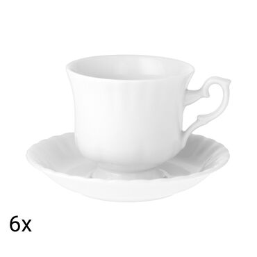 CHODZIEŻ_Zestaw kawowy z porcelany na 6 osób Chodzież Iwona, 12 elementów, biały1