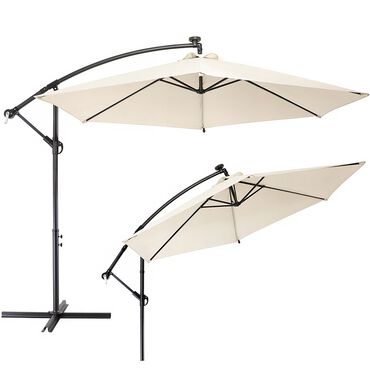 Parasol ogrodowy Black Forest, 3 m, na wysięgniku, z podstawą, beżowy