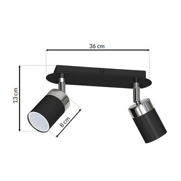 Lampa sufitowa Milagro Joker 2 x GU10, czarny chrom
