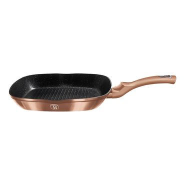 Patelnia grillowa 28 cm, BerlingerHaus Rose Gold, nieprzywierająca