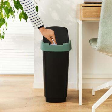 Kosz na śmieci Rotho Twist, swing, 50 L, zielony