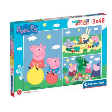CLEMENTONI_Puzzle Świnka Peppa, 3 układanki, 3 x 48 elementów_1
