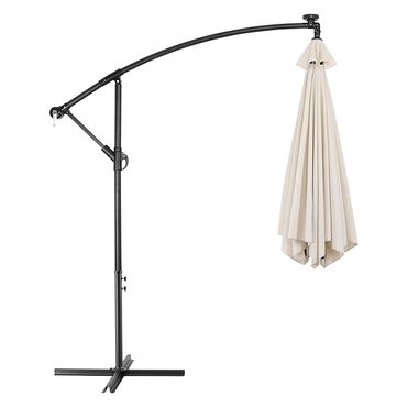 Parasol ogrodowy Black Forest, 3 m, na wysięgniku, z podstawą, beżowy