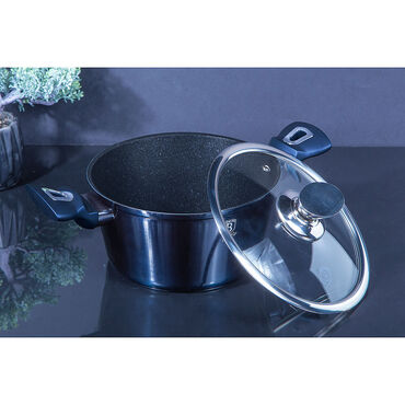 Garnek ze szklaną pokrywką BERLINGERHAUS AQUAMARINE, aluminiowy, 4,1 L