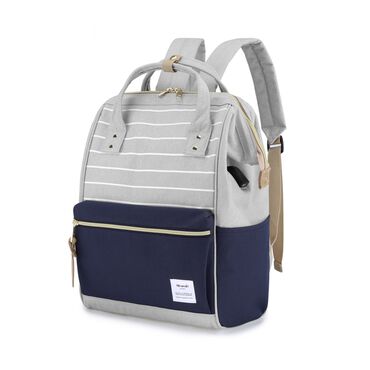 Plecak miejski Himawari, 19 l, z USB, szaro-granatowy
