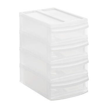 Pojemnik z 4 szufladami 14,1 x 19,5 x 23,3 cm Rotho Tower, transparentny