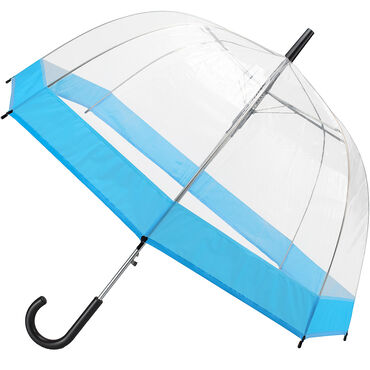 SEMI LINE_Parasol przezroczysty, 90 cm, niebieska lamówka_3
