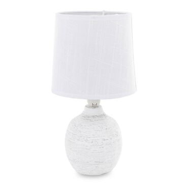 LAMPKA NOCNA Z ABAŻUREM, CERAMICZNA PODSTAWA, BIAŁA1